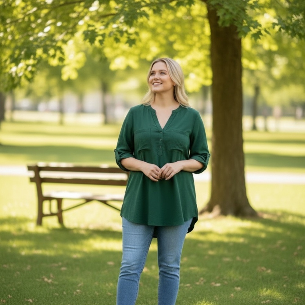 NWT Torrid Harper Challis Pullover Tunic Top Green | Size 2X (18–20)